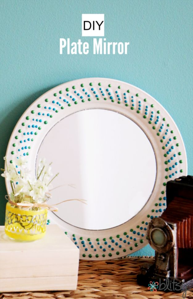 Anthropologie DIY Hacks, Clothes, Sewing Projects and Jewelry Fashion - Pillows, Bedding and Curtains - Tables and furniture - Mugs and Kitchen Decorations - DIY Room Decor and Cool Ideas for the Home | Plate to Decorative Mirror 