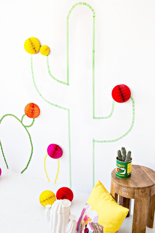 Washi Tape Crafts - DIY Washi Tape Cactus - Wall Art, Frames, Cards, Pencils, Room Decor and DIY Gifts, Back To School Supplies - Creative, Fun Craft Ideas for Teens, Tweens and Teenagers - Step by Step Tutorials and Instructions #washitape #crafts #cheapcrafts #teencrafts