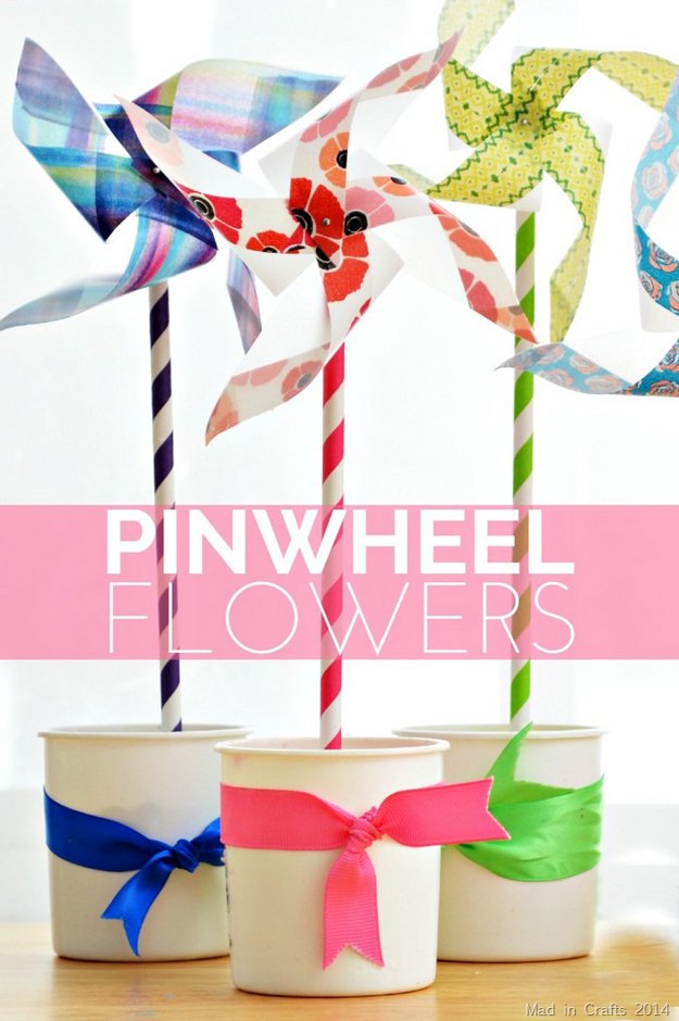 Washi Tape Crafts - Easy Pinwheel Flowers - Wall Art, Frames, Cards, Pencils, Room Decor and DIY Gifts, Back To School Supplies - Creative, Fun Craft Ideas for Teens, Tweens and Teenagers - Step by Step Tutorials and Instructions #washitape #crafts #cheapcrafts #teencrafts