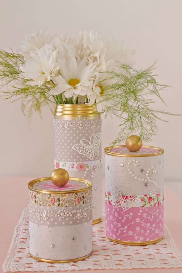 Washi Tape Crafts - DIY Upcycled Pretty Tin Cans - Wall Art, Frames, Cards, Pencils, Room Decor and DIY Gifts, Back To School Supplies - Creative, Fun Craft Ideas for Teens, Tweens and Teenagers - Step by Step Tutorials and Instructions #washitape #crafts #cheapcrafts #teencrafts