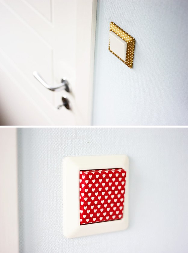 Washi Tape Crafts - Washi Tape Light Switch - Wall Art, Frames, Cards, Pencils, Room Decor and DIY Gifts, Back To School Supplies - Creative, Fun Craft Ideas for Teens, Tweens and Teenagers - Step by Step Tutorials and Instructions #washitape #crafts #cheapcrafts #teencrafts