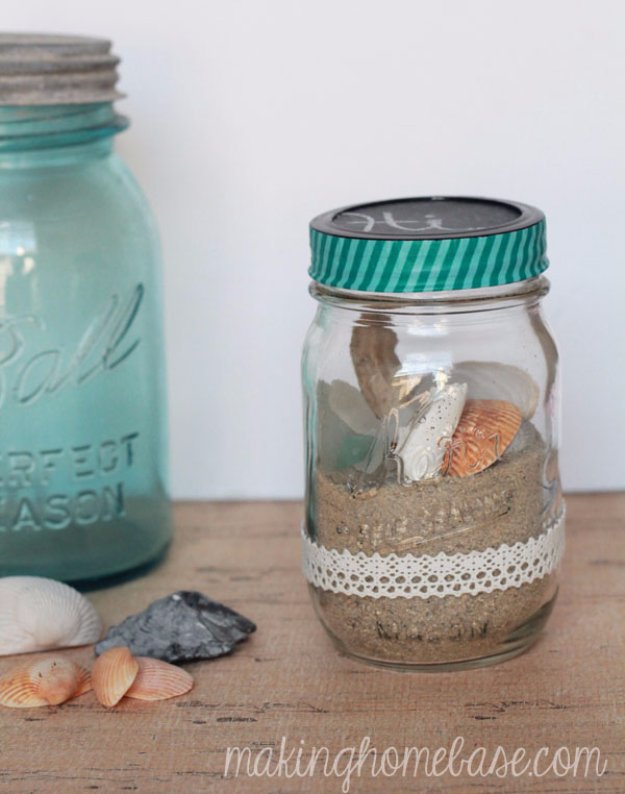 Crafts to Make and Sell - Beachy Mason Jar Terrarium - Cool and Cheap Craft Projects and DIY Ideas for Teens and Adults to Make and Sell - Fun, Cool and Creative Ways for Teenagers to Make Money Selling Stuff to Make #teencrafts #diyideas #craftstosell