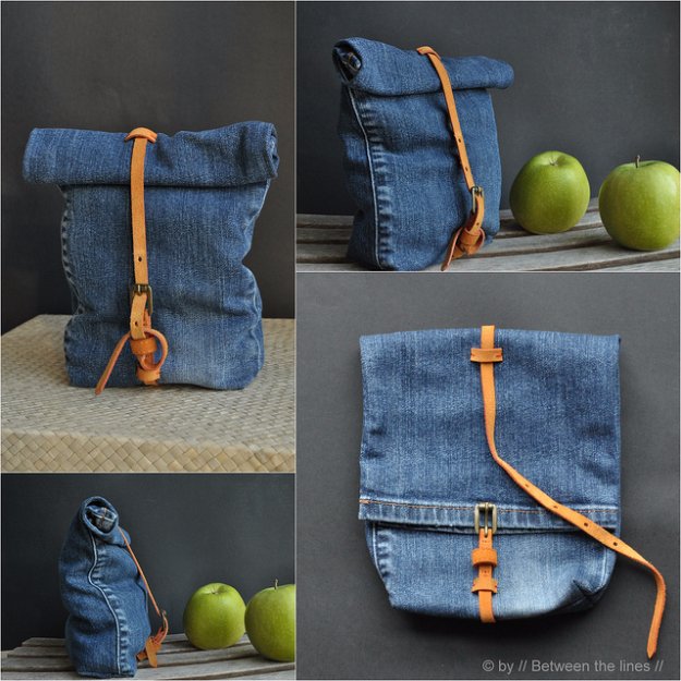  DIY Crafts with Old Denim Jeans -DIY Denim Snack Bag - Cool Projects and Fashion You Can Make With Old Jeans - Fun Crafts for Teens and Adults, Inexpensive Ones!