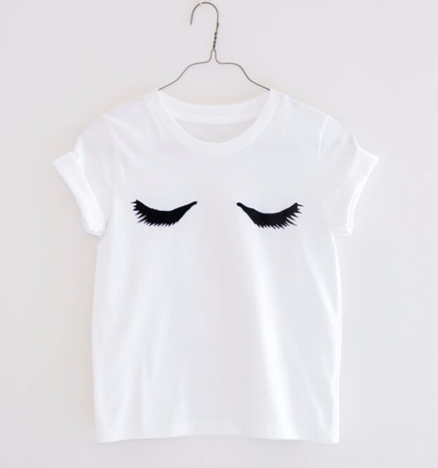 T-Shirt Makeovers - DIY Lashed T-Shirt - Awesome Way to Upcycle Tees - Cool No Sew Tshirt Cutting Tutorials, Simple Summer Cutouts, How To Make Halter Tops and T-Shirt Dresses. Easy Tutorials and Instructions for Teens and Adults #tshircrafts #teenclothes #teenfashion #teendiy #teencrafts