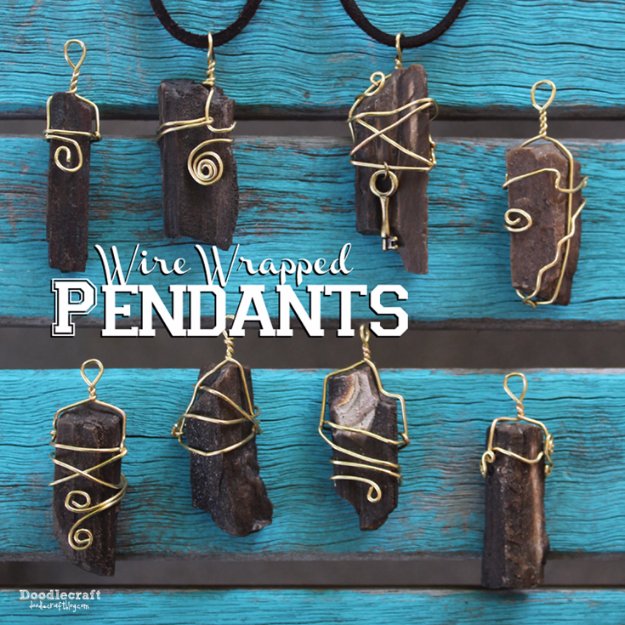 Crafts to Make and Sell - DIY Wire Wrapped Pendants - Cool and Cheap Craft Projects and DIY Ideas for Teens and Adults to Make and Sell - Fun, Cool and Creative Ways for Teenagers to Make Money Selling Stuff to Make #teencrafts #diyideas #craftstosell