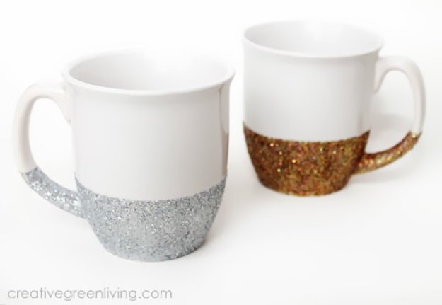 Crafts to Make and Sell - Dishwasher Safe Glitter Mugs - Cool and Cheap Craft Projects and DIY Ideas for Teens and Adults to Make and Sell - Fun, Cool and Creative Ways for Teenagers to Make Money Selling Stuff to Make #teencrafts #diyideas #craftstosell