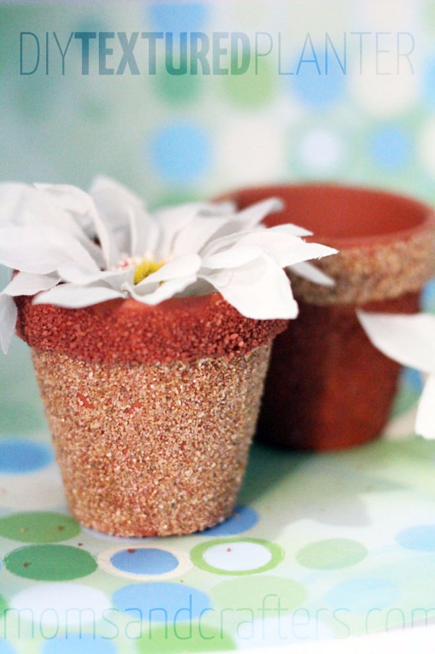 Crafts to Make and Sell - Textured DIY Flower Pots - Cool and Cheap Craft Projects and DIY Ideas for Teens and Adults to Make and Sell - Fun, Cool and Creative Ways for Teenagers to Make Money Selling Stuff to Make #teencrafts #diyideas #craftstosell