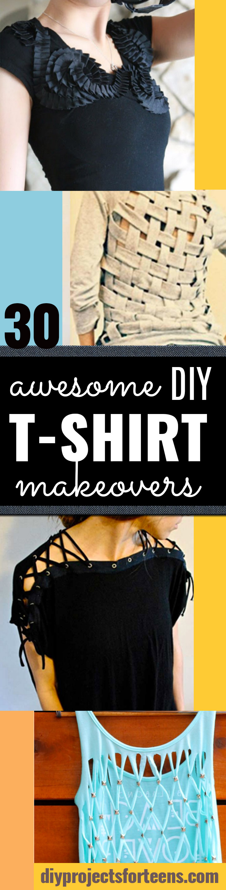 DIY T-Shirt Makeovers - Awesome Way to Upcycle Tees - Cool No Sew Tshirt Cutting Tutorials, Simple Summer Cutouts, How To Make Halter Tops and T-Shirt Dresses. Easy Tutorials and Instructions for Teens and Adults #tshircrafts #teenclothes #teenfashion #teendiy #teencrafts
