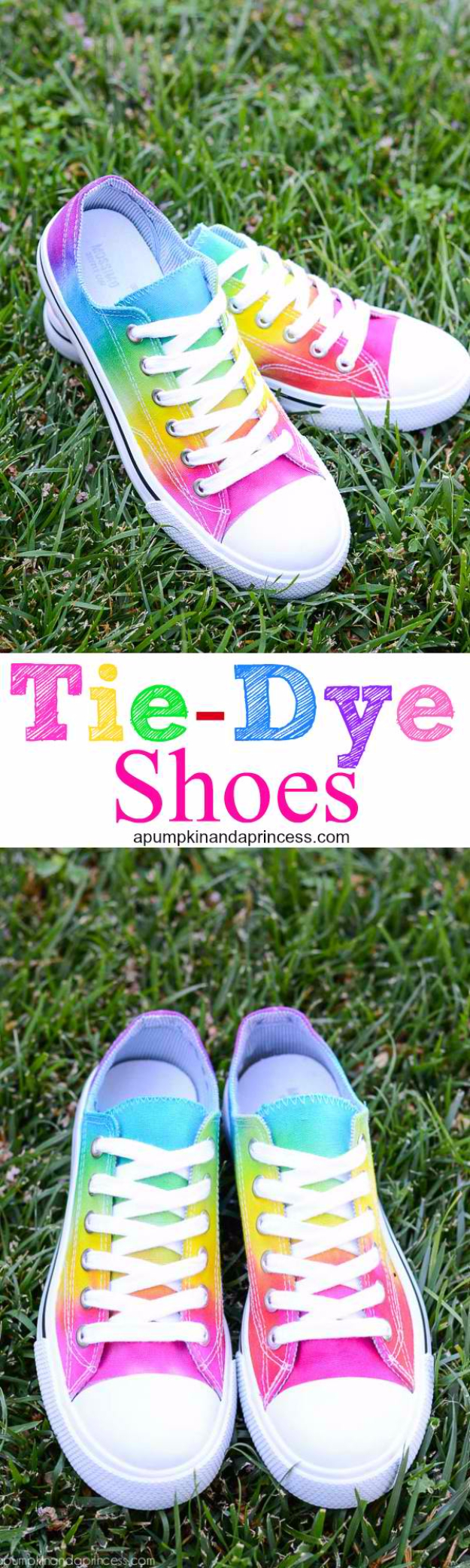 DIY Shoe Makeovers - Rainbow Tie Dye Shoes - Cool Ways to Update, Decorate, Paint, Bedazle and Add Sparkle to Your Flats, Pumps, Tennis Shoes, Boots and Boring Shoes - Cool Crafts and DIY Shoe Ideas for Teens and Adults 