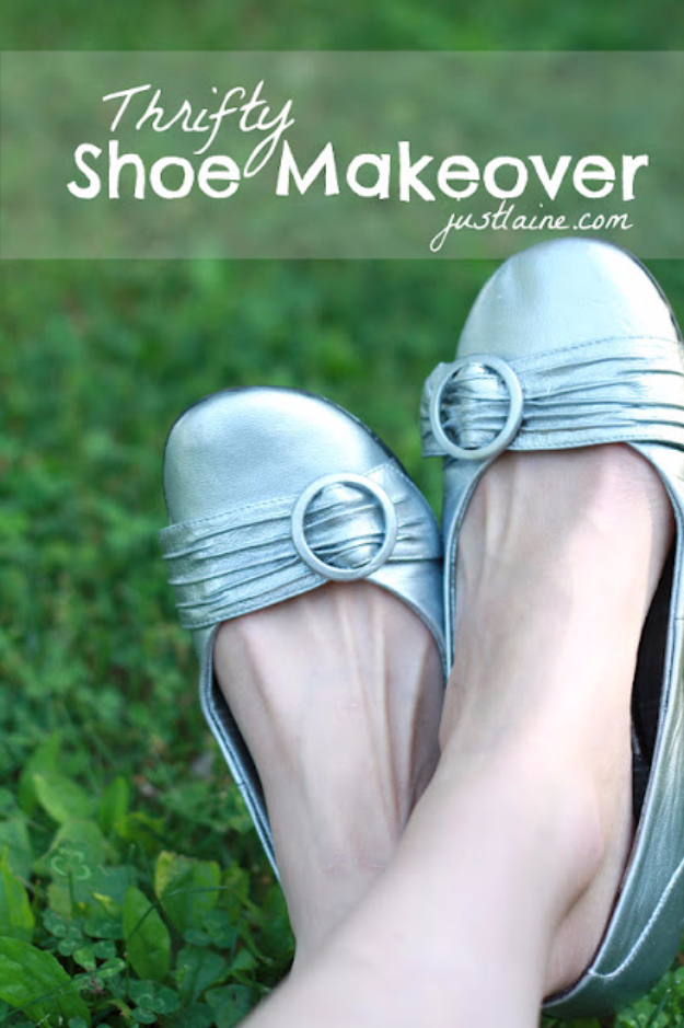 DIY Shoe Makeovers - Thrifty Shoe Makeover - Cool Ways to Update, Decorate, Paint, Bedazle and Add Sparkle to Your Flats, Pumps, Tennis Shoes, Boots and Boring Shoes - Cool Crafts and DIY Shoe Ideas for Teens and Adults 