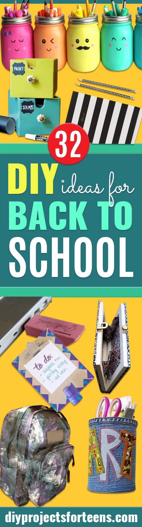 DIY School Supplies You Need For Back To School - Cuter, Cool and Easy Projects for Teens, Tweens and Kids to Make for Middle School and High School. Fun Ideas for Backpacks, Pencils, Notebooks, Organizers, Binders #diyschoolsupplies #backtoschool #teencrafts
