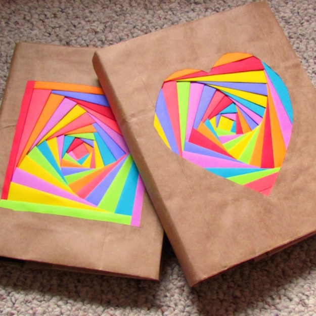DIY School Supplies You Need For Back To School - Colorful Bookcovers - Cuter, Cool and Easy Projects for Teens, Tweens and Kids to Make for Middle School and High School. Fun Ideas for Backpacks, Pencils, Notebooks, Organizers, Binders #diyschoolsupplies #backtoschool #teencrafts