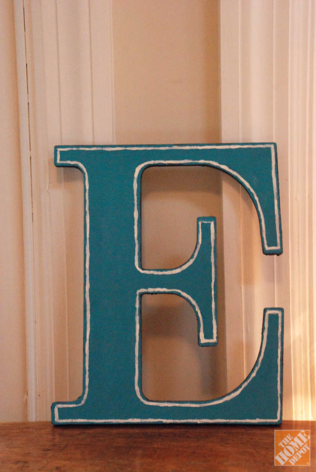 DIY Wall Letters and Initals Wall Art - Decorated Wooden Letters - Cool Architectural Letter Projects for Living Room Decor, Bedroom Ideas. Girl or Boy Nursery. Paint, Glitter, String Art, Easy Cardboard and Rustic Wooden Ideas 