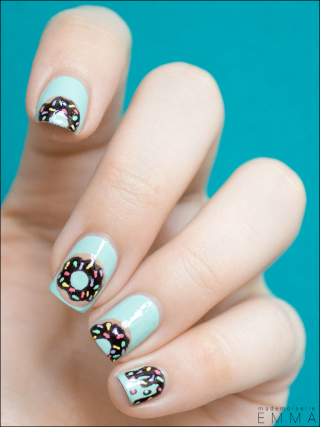 Awesome Nail Art Patterns And Ideas - Donut Nail Art - Step by Step DIY Nail Design Tutorials for Simple Art, Tribal Prints, Best Black and White Manicures. Easy and Fun Colors, Shapes and Designs for Your Nails 