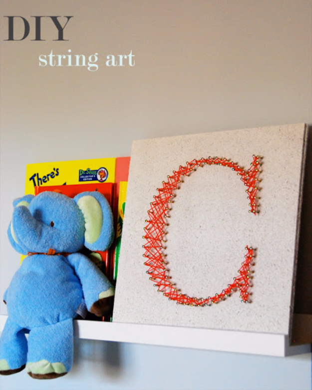 DIY String Art Projects - Easy DIY String Art - Cool, Fun and Easy Letters, Patterns and Wall Art Tutorials for String Art - How to Make Names, Words, Hearts and State Art for Room Decor and DIY Gifts - fun Crafts and DIY Ideas for Teens and Adults #diyideas #stringart #teencrafts #crafts
