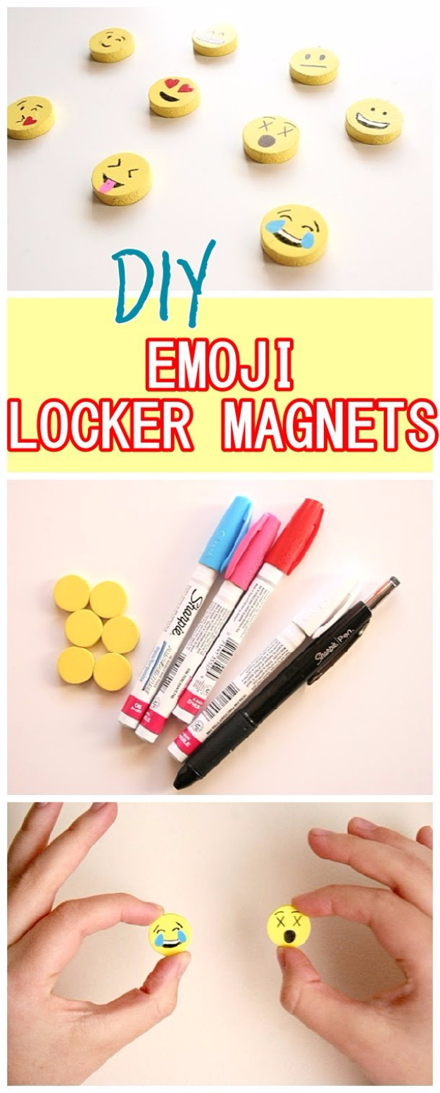 DIY School Supplies You Need For Back To School - Emoji Locker Magnets - Cuter, Cool and Easy Projects for Teens, Tweens and Kids to Make for Middle School and High School. Fun Ideas for Backpacks, Pencils, Notebooks, Organizers, Binders #diyschoolsupplies #backtoschool #teencrafts