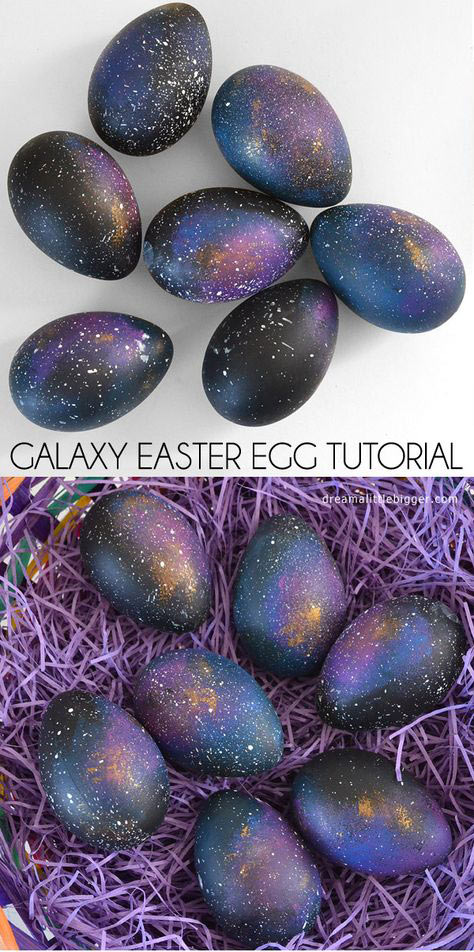 DIY Galaxy Crafts - DIY Galaxy Easter Eggs - Galaxy DIY Projects for Your Room, Gifts, Clothes. Ideas for Painting Jewelry, Shirts, Jar Ideas, Food and Makeup. Step by Step Tutorials for Teens, Tweens and Adults