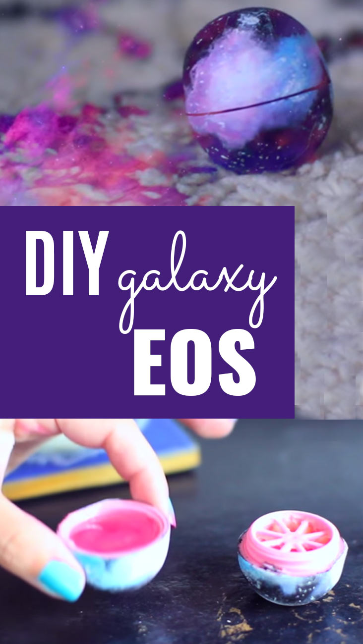 DIY Galaxy Crafts - Homemade Galaxy EOS container - Galaxy DIY Projects for Your Room, Gifts, Clothes. Ideas for Painting Jewelry, Shirts, Jar Ideas, Food and Makeup. Step by Step Tutorials for Teens, Tweens and Adults