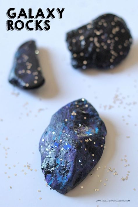 DIY Galaxy Crafts - DIY Galaxy Rock - Galaxy DIY Projects for Your Room, Gifts, Clothes. Ideas for Painting Jewelry, Shirts, Jar Ideas, Food and Makeup. Step by Step Tutorials for Teens, Tweens and Adults