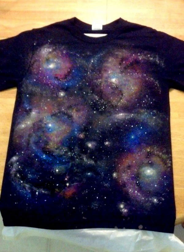 DIY Galaxy Crafts - DIY Galaxy T-Shirt - Galaxy DIY Projects for Your Room, Gifts, Clothes. Ideas for Painting Jewelry, Shirts, Jar Ideas, Food and Makeup. Step by Step Tutorials for Teens, Tweens and Adults