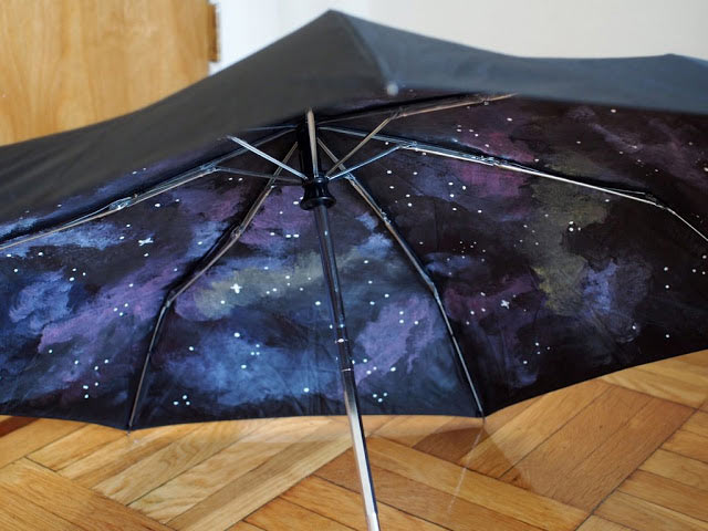 DIY Galaxy Crafts - DIY Galaxy Umbrella- Galaxy DIY Projects for Your Room, Gifts, Clothes. Ideas for Painting Jewelry, Shirts, Jar Ideas, Food and Makeup. Step by Step Tutorials for Teens, Tweens and Adults