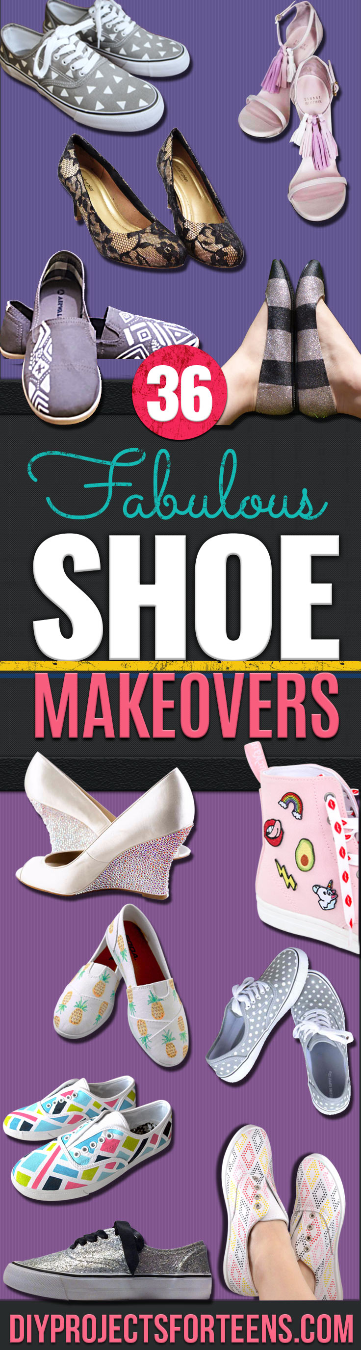DIY Shoe Makeovers - Cool Ways to Update, Decorate, Paint, Bedazle and Add Sparkle to Your Flats, Pumps, Tennis Shoes, Boots and Boring Shoes - Cool Crafts and DIY Shoe Ideas for Teens and Adults