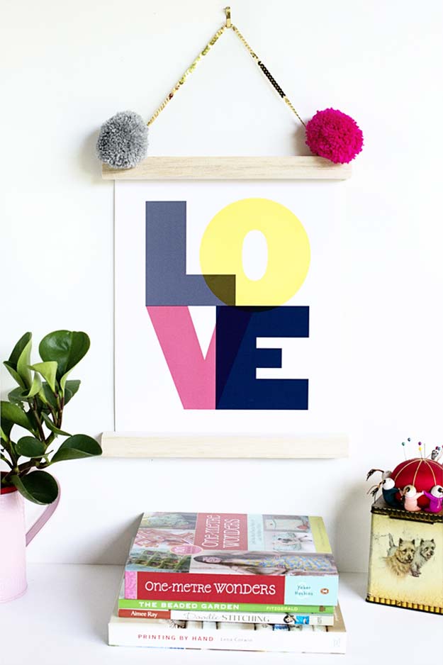 Best DIY Picture Frames and Photo Frame Ideas - 5 Minute Art Print Frame - How To Make Cool Handmade Projects from Wood, Canvas, Instagram Photos. Creative Birthday Gifts, Fun Crafts for Friends and Wall Art Tutorials #diyideas #diygifts #teencrafts