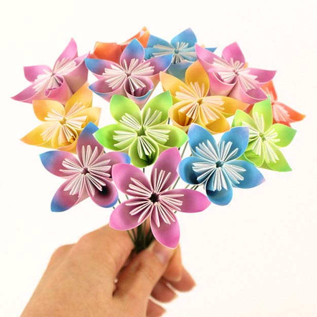 Best DIY Rainbow Crafts Ideas - Kusudama Flowers Tutorial - Fun DIY Projects With Rainbows Make Cool Room and Wall Decor, Party and Gift Ideas, Clothes, Jewelry and Hair Accessories - Awesome Ideas and Step by Step Tutorials for Teens and Adults, Girls and Tweens 