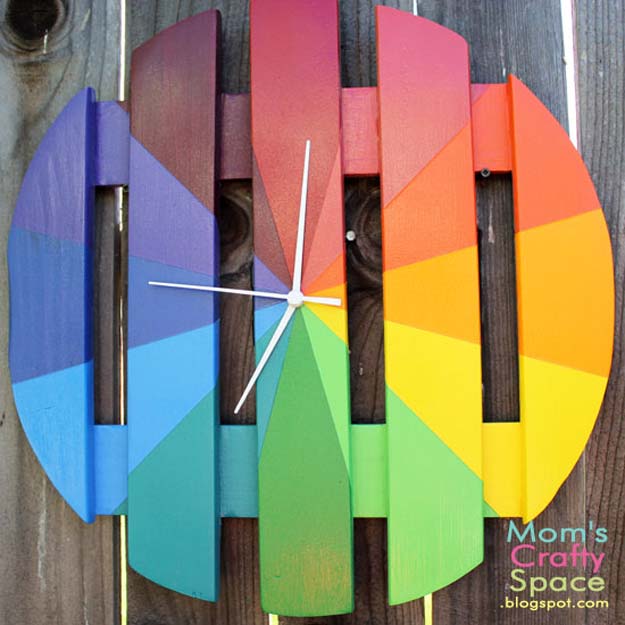  Best DIY Rainbow Crafts Ideas - Colorful Outdoor Clock - Fun DIY Projects With Rainbows Make Cool Room and Wall Decor, Party and Gift Ideas, Clothes, Jewelry and Hair Accessories - Awesome Ideas and Step by Step Tutorials for Teens and Adults, Girls and Tweens 