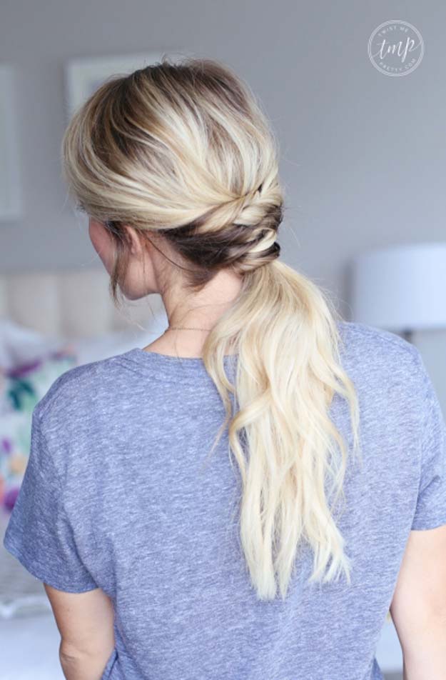 Cool and Easy DIY Hairstyles - Twisted Ponytail - Quick and Easy Ideas for Back to School Styles for Medium, Short and Long Hair - Fun Tips and Best Step by Step Tutorials for Teens, Prom, Weddings, Special Occasions and Work. Up dos, Braids, Top Knots and Buns, Super Summer Looks #hairstyles #hair #teens #easyhairstyles #diy #beauty