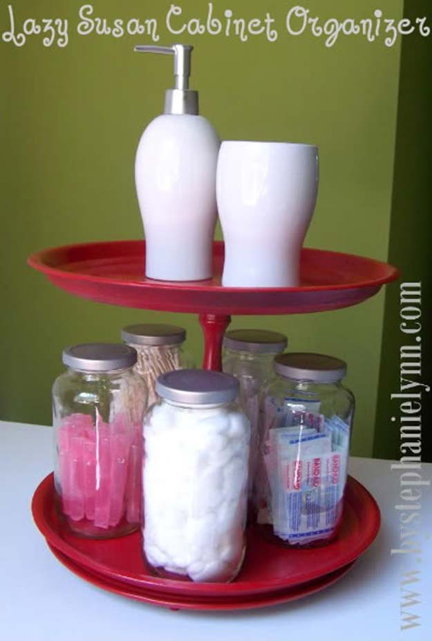 DIY Bathroom Decor Ideas for Teens - Rotating Organizer - Best Creative, Cool Bath Decorations and Accessories for Teenagers - Easy, Cheap, Cute and Quick Craft Projects That Are Fun To Make. Easy to Follow Step by Step Tutorials 