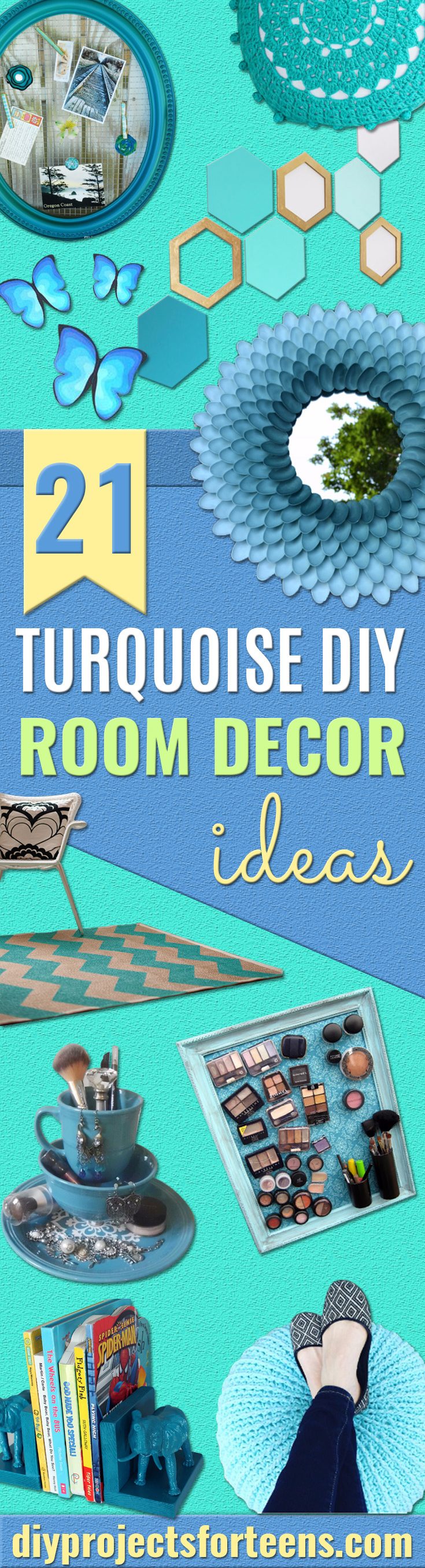 Cool Turquoise Room Decor Ideas - Fun Aqua Decorating Looks and Color for Teen Bedroom, Bathroom, Accent Walls and Home Decor - Fun Crafts and Wall Art for Your Room 