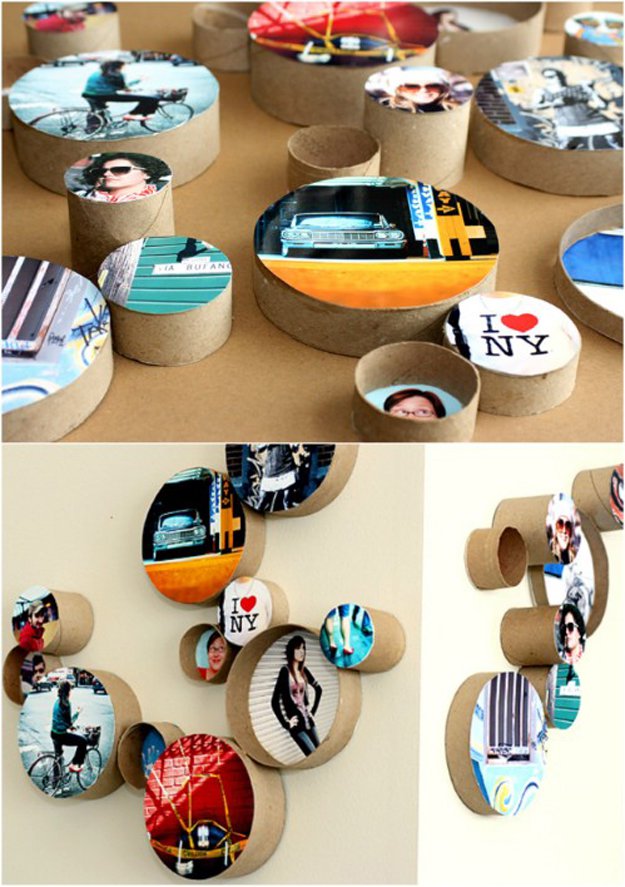 Best DIY Picture Frames and Photo Frame Ideas - DIY Cardboard Ring Picture Frames - How To Make Cool Handmade Projects from Wood, Canvas, Instagram Photos. Creative Birthday Gifts, Fun Crafts for Friends and Wall Art Tutorials #diyideas #diygifts #teencrafts