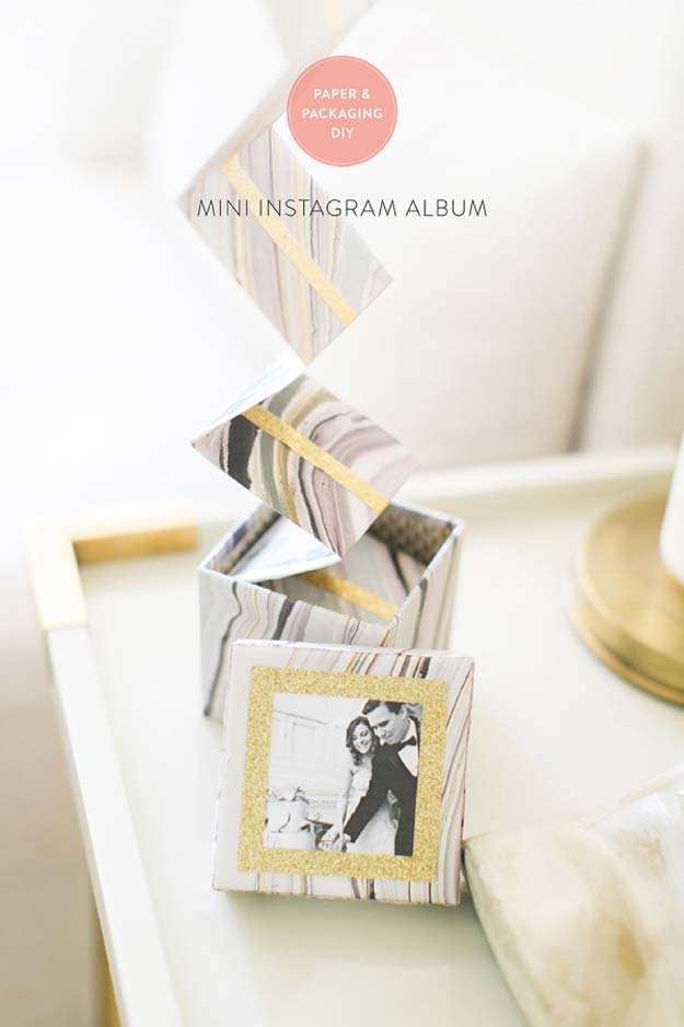 Cool DIY Photo Projects and Craft Ideas for Photos - Mini Instagram Album - Easy Ideas for Wall Art, Collage and DIY Gifts for Friends. Wood, Cardboard, Canvas, Instagram Art and Frames. Creative Birthday Ideas and Home Decor for Adults, Teens and Tweens