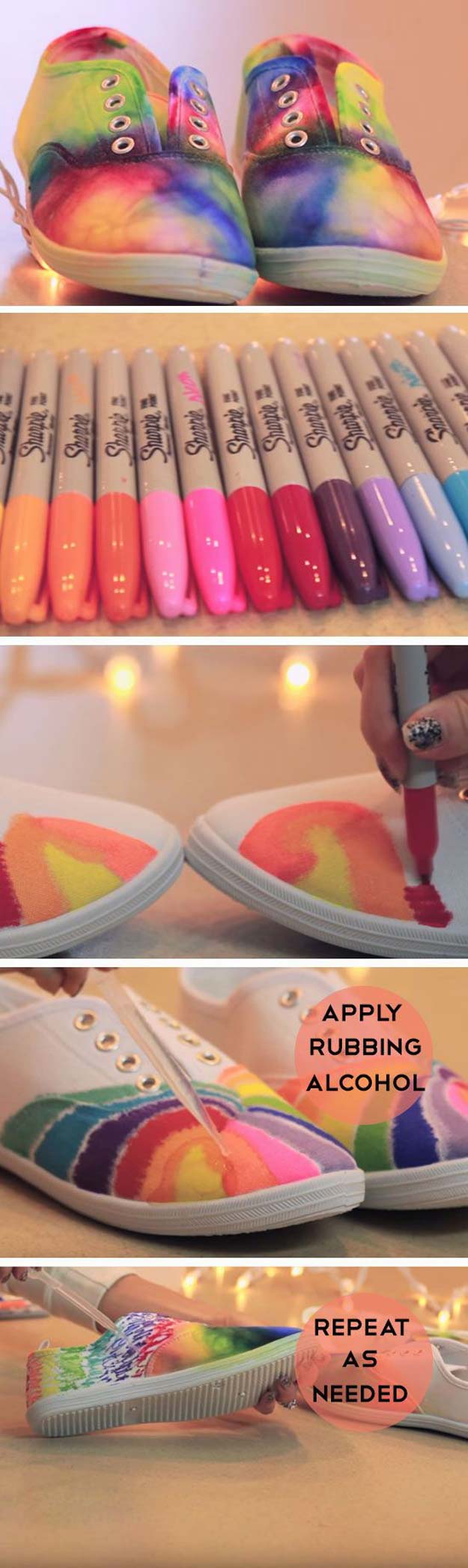 Best DIY Rainbow Crafts Ideas - Rainbow Shoes - Fun DIY Projects With Rainbows Make Cool Room and Wall Decor, Party and Gift Ideas, Clothes, Jewelry and Hair Accessories - Awesome Ideas and Step by Step Tutorials for Teens and Adults, Girls and Tweens 