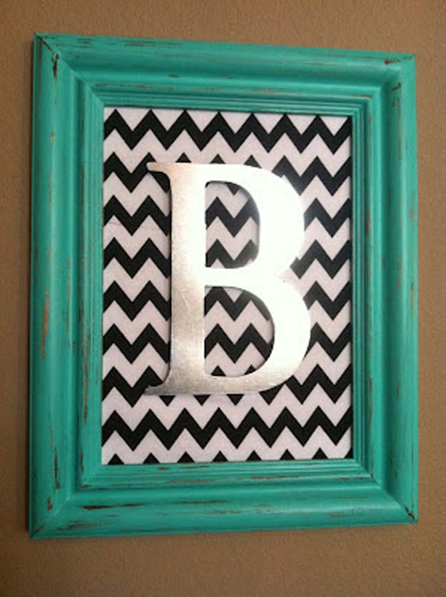Best DIY Picture Frames and Photo Frame Ideas - Aqua Distress Monogram - How To Make Cool Handmade Projects from Wood, Canvas, Instagram Photos. Creative Birthday Gifts, Fun Crafts for Friends and Wall Art Tutorials #diyideas #diygifts #teencrafts