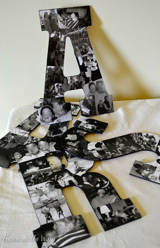 Cool DIY Photo Projects and Craft Ideas for Photos - Photo Collage Letters - Easy Ideas for Wall Art, Collage and DIY Gifts for Friends. Wood, Cardboard, Canvas, Instagram Art and Frames. Creative Birthday Ideas and Home Decor for Adults, Teens and Tweens