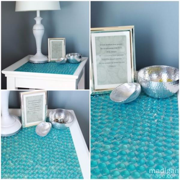 Cool Turquoise Room Decor Ideas - DIY Tiled Table - Fun Aqua Decorating Looks and Color for Teen Bedroom, Bathroom, Accent Walls and Home Decor - Fun Crafts and Wall Art for Your Room