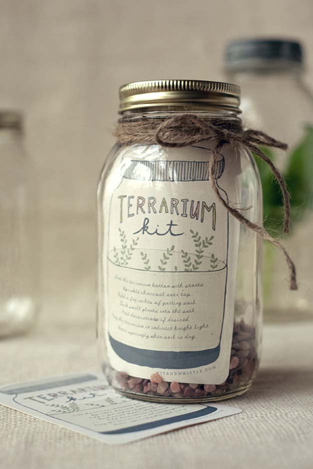 DIY Gifts for Teens - DIY Gift: Terrarium Kit - Cool Ideas for Girls and Boys, Friends and Gift Ideas for Teenagers. Creative Room Decor, Fun Wall Art and Awesome Crafts You Can Make for Presents #teengifts #teencrafts