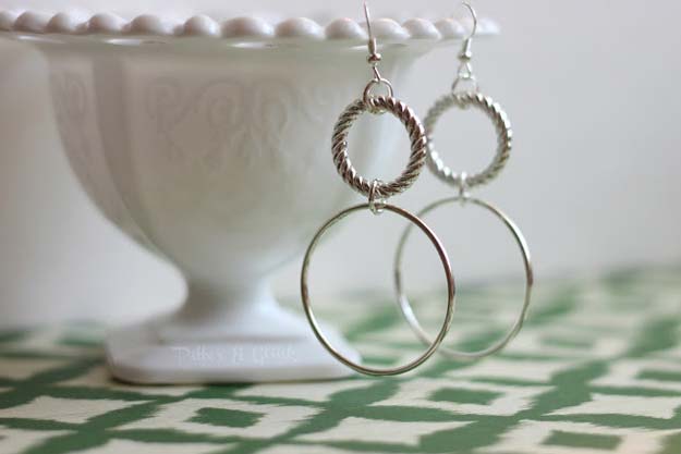 DIY Earrings and Homemade Jewelry Projects - Silver Earrings - Easy Studs, Ideas with Beads, Dangle Earring Tutorials, Wire, Feather, Simple Boho, Handmade Earring Cuff, Hoops and Cute Ideas for Teens and Adults #diygifts #diyteens #teengifts #teencrafts #diyearrings