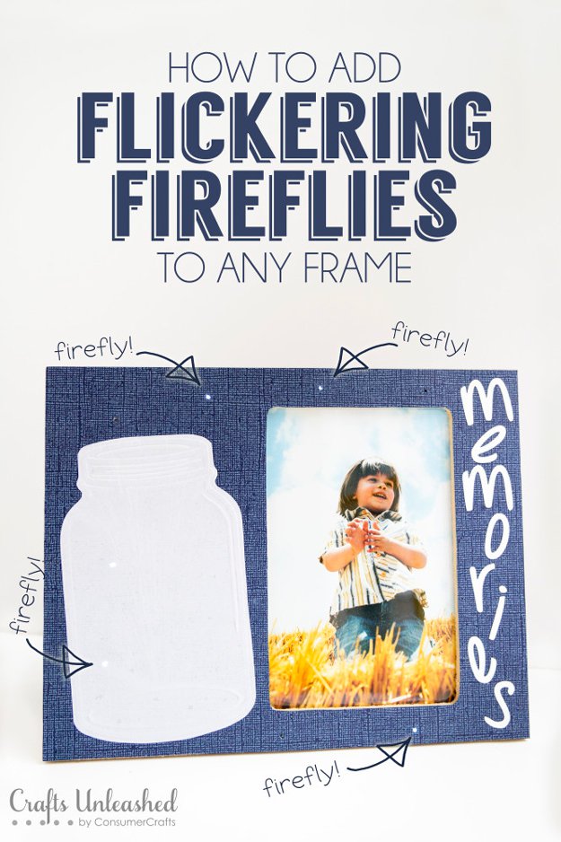 Best DIY Picture Frames and Photo Frame Ideas - DIY Flickering Firefly Picture Frame - How To Make Cool Handmade Projects from Wood, Canvas, Instagram Photos. Creative Birthday Gifts, Fun Crafts for Friends and Wall Art Tutorials #diyideas #diygifts #teencrafts