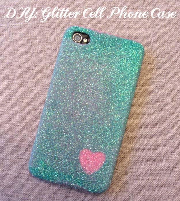 DIY iPhone Case Makeovers - Glitter iPhone Case - Easy DIY Projects and Handmade Crafts Tutorial Ideas You Can Make To Decorate Your Phone With Glitter, Nail Polish, Sharpie, Paint, Bling, Printables and Sewing Patterns - Fun DIY Ideas for Women, Teens, Tweens and Kids