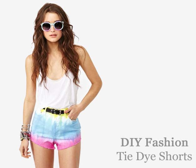DIY Gifts for Teens - Tie Dye Shorts - Cool Ideas for Girls and Boys, Friends and Gift Ideas for Teenagers. Creative Room Decor, Fun Wall Art and Awesome Crafts You Can Make for Presents 