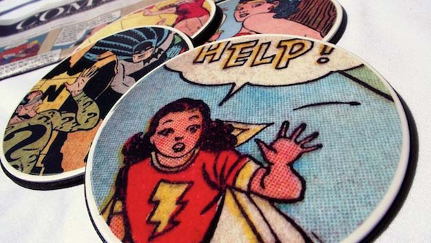 DIY Gifts for Teens - Comic Book Coasters - Cool Ideas for Girls and Boys, Friends and Gift Ideas for Teenagers. Creative Room Decor, Fun Wall Art and Awesome Crafts You Can Make for Presents #teengifts #teencrafts