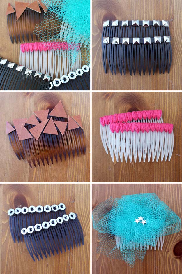 38 Creative DIY Hair Accessories - Side Combs - Create Pretty Hairstyles for Women, Teens and Girls with These Easy Tutorials - Vintage and Boho Looks for Prom and Wedding - Step by Step Instructions for Cool Headbands, Barettes, Pony Tail Holders, Hair Clips, Bobby Pins and Bows 
