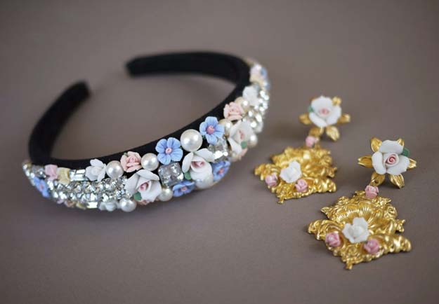 38 Creative DIY Hair Accessories - Dolce & Gabbana Tiara - Create Pretty Hairstyles for Women, Teens and Girls with These Easy Tutorials - Vintage and Boho Looks for Prom and Wedding - Step by Step Instructions for Cool Headbands, Barettes, Pony Tail Holders, Hair Clips, Bobby Pins and Bows 