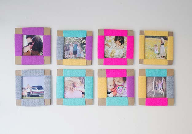 Best DIY Picture Frames and Photo Frame Ideas - Cardboard Photo Frame - How To Make Cool Handmade Projects from Wood, Canvas, Instagram Photos. Creative Birthday Gifts, Fun Crafts for Friends and Wall Art Tutorials #diyideas #diygifts #teencrafts