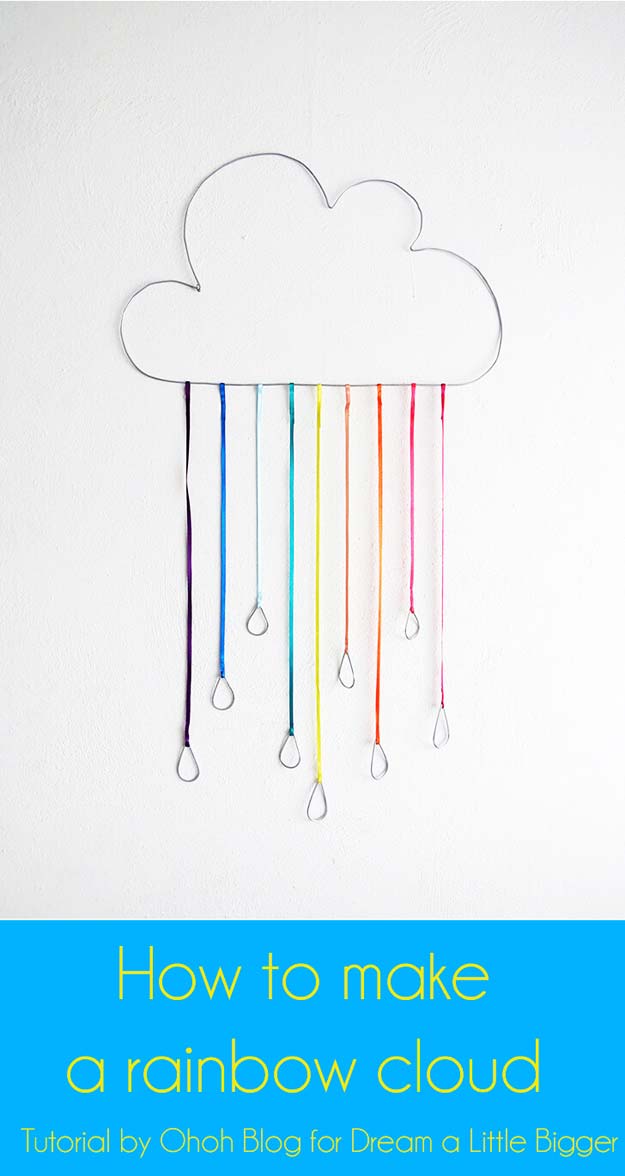 Best DIY Rainbow Crafts Ideas - Rainbow Cloud - Fun DIY Projects With Rainbows Make Cool Room and Wall Decor, Party and Gift Ideas, Clothes, Jewelry and Hair Accessories - Awesome Ideas and Step by Step Tutorials for Teens and Adults, Girls and Tweens 