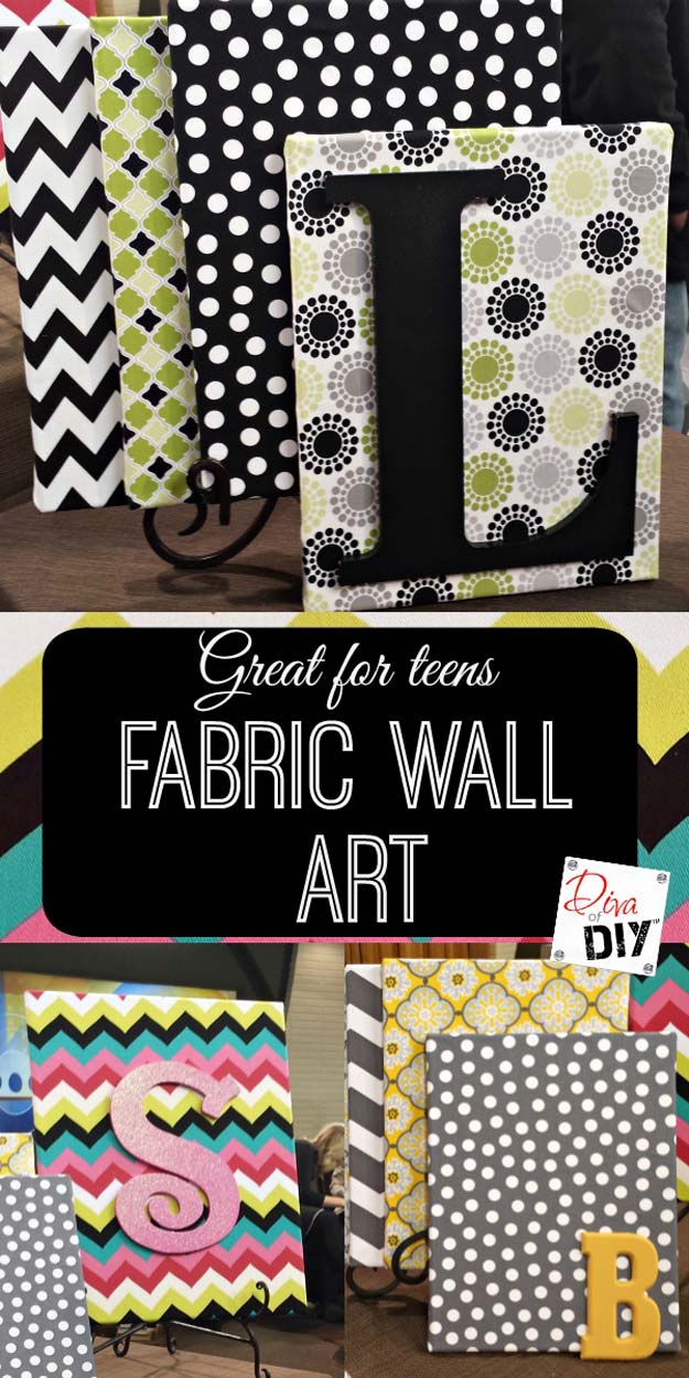 DIY Monogram Projects and Crafts Ideas -Fabric Wall Art on a Dime- Letters, Wall Art, Mason Jar Ideas, Printables, Stickers, Embroidery Tutorials, Home and Room Decor, Pillows, Shirts and Fashion Tutorials - Fun and Cool Ideas for Teens, Tweens and Adults Make Great DIY Gifts 