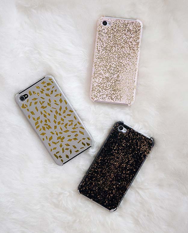 DIY iPhone Case Makeovers - Repurpose Holiday Glitz - Easy DIY Projects and Handmade Crafts Tutorial Ideas You Can Make To Decorate Your Phone With Glitter, Nail Polish, Sharpie, Paint, Bling, Printables and Sewing Patterns - Fun DIY Ideas for Women, Teens, Tweens and Kids
